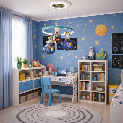 Lustra LED ASTRONAUT 35W, 3xE27, lumina Rece/Calda/Neutra, Alb Lustre Copii Default Title Alessandro Design
