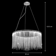 Lustra LED suspendata cu telecomanda ILLUMINA MAGNUS, 38W, lumina Rece/Calda/Neutra, Dimabila, Argintiu