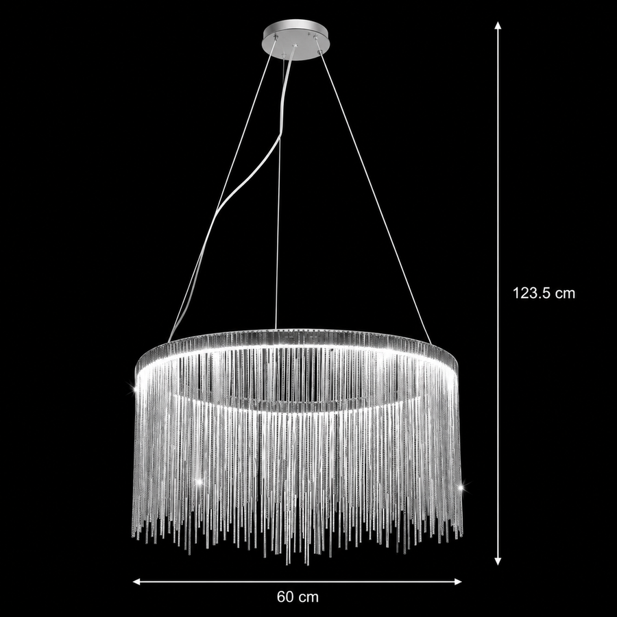 Lustra LED suspendata cu telecomanda ILLUMINA MAGNUS, 38W, lumina Rece/Calda/Neutra, Dimabila, Argintiu