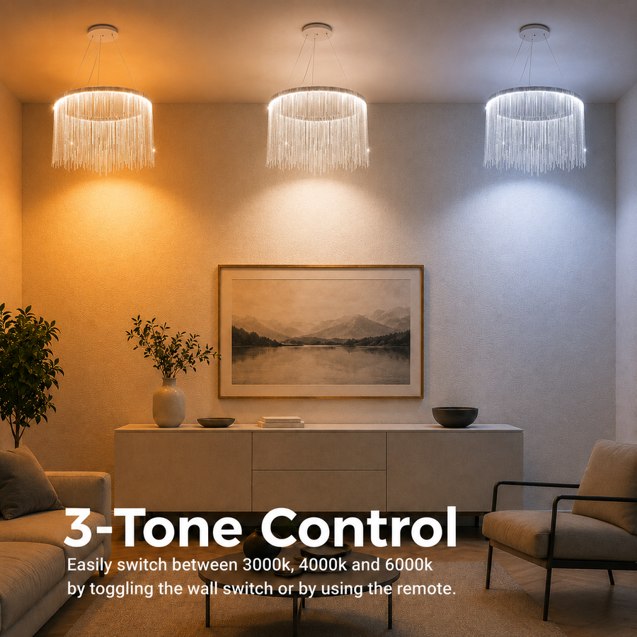 Lustra LED suspendata cu telecomanda ILLUMINA MAGNUS, 38W, lumina Rece/Calda/Neutra, Dimabila, Argintiu