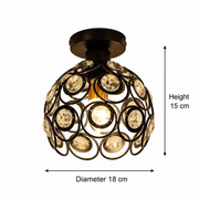 Lustra Vera, 1x E27, Diametru 18cm, Negru, Metal si Cristal Lustre Clasice Default Title Alessandro Design