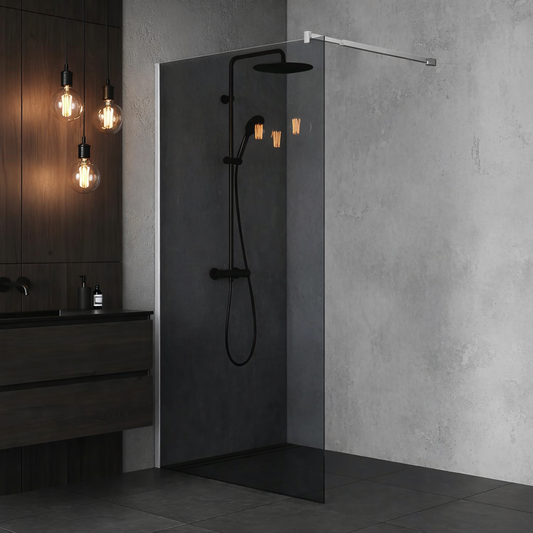 Paravan duș Walk-In 90x195 cm, sticlă securizată 8 mm, gri, profil metalic rezistent Dus Walk-in Default Title Alessandro Design