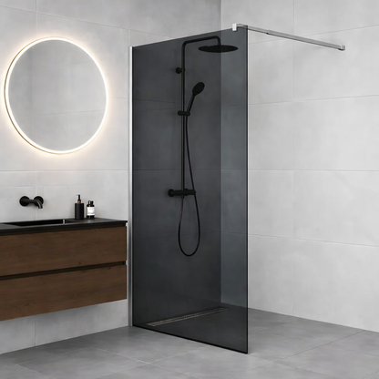 Paravan duș Walk-In 120x195 cm, sticlă securizată 8 mm, gri, profil metalic rezistent Dus Walk-in Default Title Alessandro Design