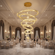 Candelabru Cristal cu Telecomanda KOLO Supremo, 120x350cm, Lumina Calda/Neutra/Rece, Auriu, Metal si Cristal