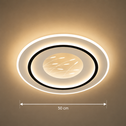 Lustra LED cu telecomanda LINEA 125W, Ø50cm, Rotunda, lumina Rece/Calda/Neutra, Dimabila, Negru
