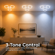 Lustra LED ERIKA 20W, 3 Patrate, Lumina Calda/Neutra/Rece, Alb, Metal si Acril