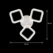 Lustra LED ERIKA 20W, 3 Patrate, Lumina Calda/Neutra/Rece, Alb, Metal si Acril