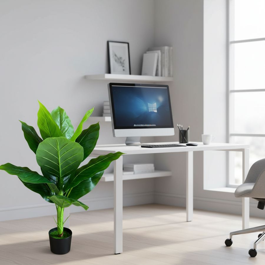 Plantă Artificială Tip Bananier Musa, 100 cm, Verde