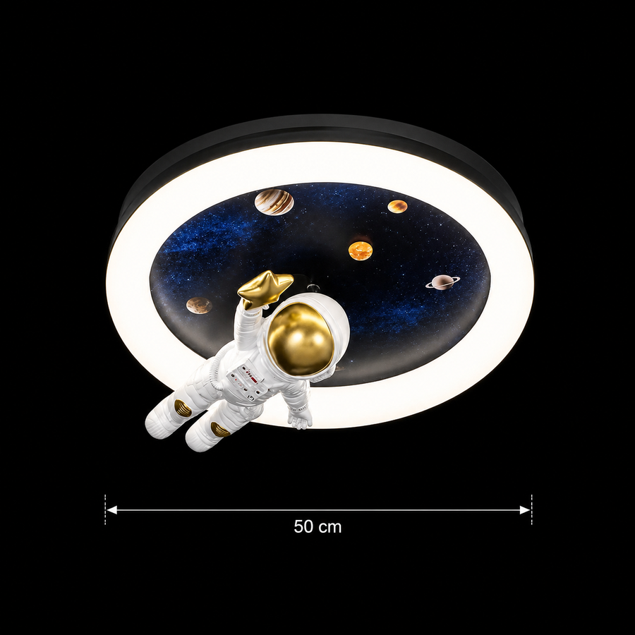 Lustra LED ASTRONAUT cu telecomanda, 51W, lumina Rece/Calda/Neutra, Alb Albastru