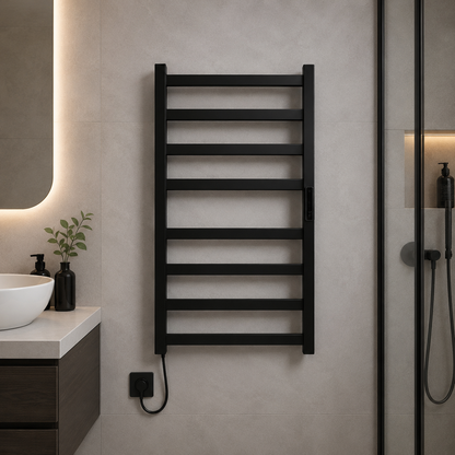 Calorifer Electric pentru Prosoape, 185W, Metal, Negru
