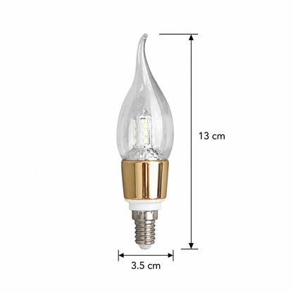 Bec LED E14 Lumanare, 9W, Lumina Calda, 3000K, Auriu