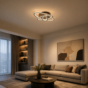 Lustra LED cu telecomanda TIANA 78W, 3 Elipse, lumina Rece/Calda/Neutra, Dimabila, Negru