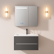 Mobilier Baie, Dulap Cu Oglinda LED T1319G/80 Gri Oglinzi Dulap Default Title Alessandro Design