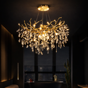 Candelabru Cristal WALTZ Rhapsody, 6x G9, Auriu, 45cm, Inaltime Reglabila, Metal si Cristal Candelabre Cristal Default Title Alessandro Design