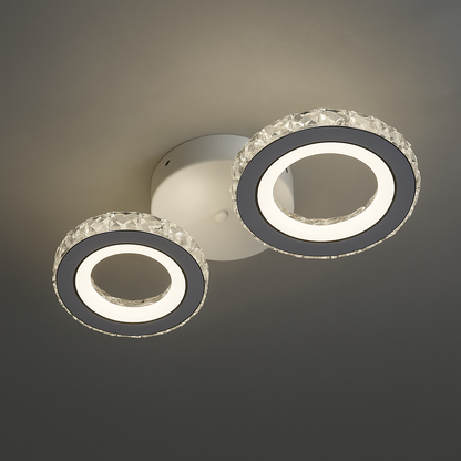 Lustra LED cu telecomanda si cristal NOVA ROTONDA 34W, 2 Cercuri, lumina Rece/Calda/Neutra, Alb Lustre LED Cristal Default Title Alessandro Design