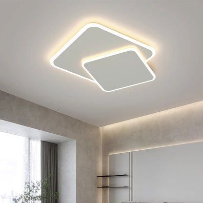 Lustra LED cu telecomanda FUTURA LUMINA 66W, 2 Patrate, lumina Rece/Calda/Neutra, Dimabila, Alb Lustre LED cu Telecomanda Default Title Alessandro Design