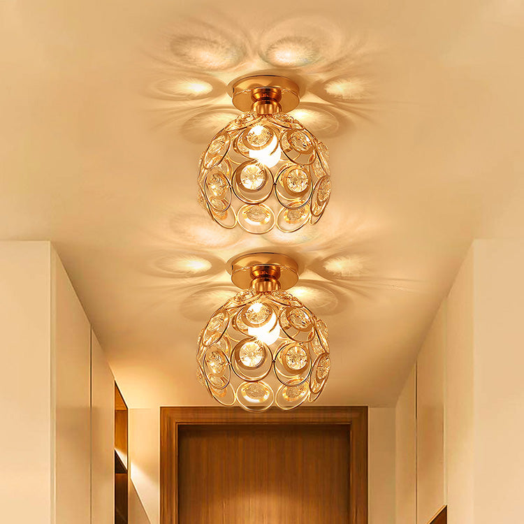 Lustra Vera, 1xE27, D18H15cm, Auriu, Metal si Cristal Lustre Clasice Default Title Alessandro Design