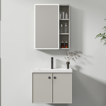 Mobilier Baie, Dulap Cu Oglinda LED T1141G/60 Gri Oglinzi Dulap Default Title Alessandro Design