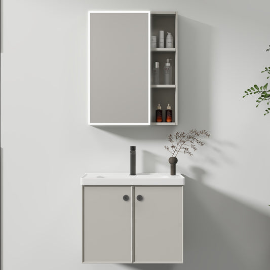 Mobilier Baie, Dulap Cu Oglinda LED T1141G/60 Gri Oglinzi Dulap Default Title Alessandro Design