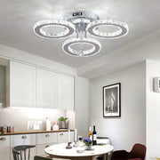 Lustra LED cu telecomanda si cristal ALANUBIS 40W, 3 Cercuri, lumina Rece/Calda/Neutra, Dimabila, Crom Lucios Lustre LED Cristal Default Title Alessandro Design