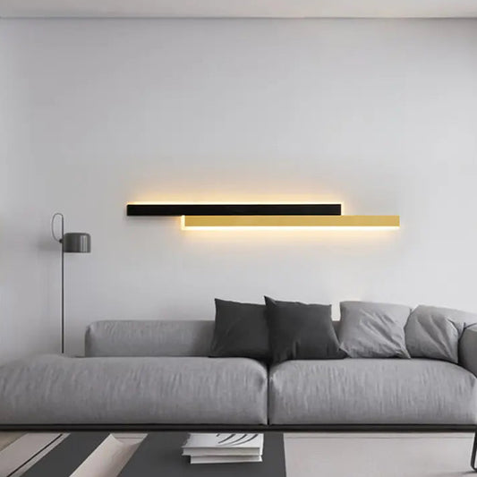 Lustra LED LINIUS 29W, 2 Elemente, Liniara, Lumina Calda/Neutra/Rece, Auriu Negru Aplice de Interior Default Title Alessandro Design