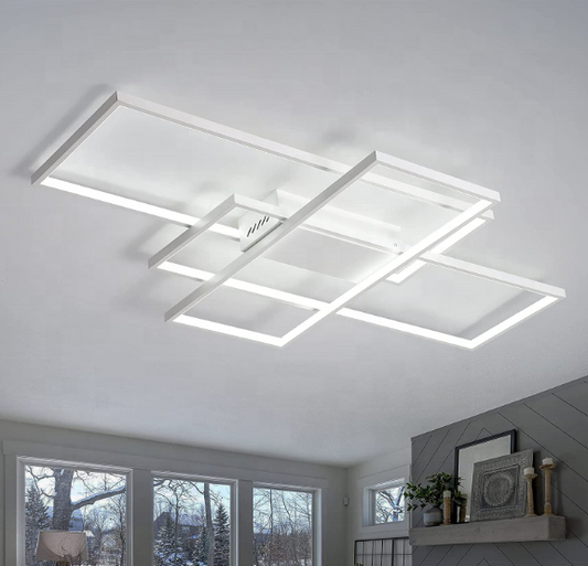 Lustra LED cu telecomanda LANDYN 78W, lumina Rece/Calda/Neutra, Dimabila, Alb Lustre LED cu Telecomanda Default Title Alessandro Design