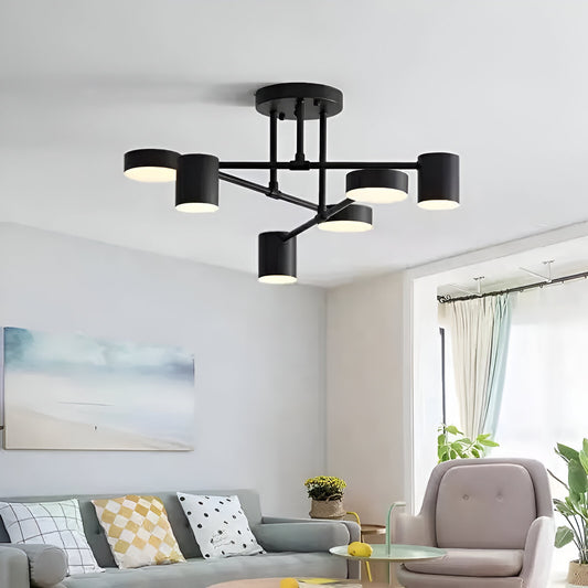 Lustra LED GALIOS 26W, 6 Elemente, lumina Rece/Calda/Neutra, Negru Lustre LED Aplicate Default Title Alessandro Design