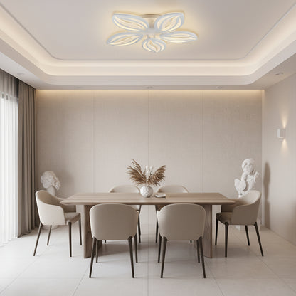 Lustra LED cu telecomanda ORCHID 66W, 5 Petale, lumina Rece/Calda/Neutra, Dimabila, Alb Lustre LED cu Telecomanda Default Title Alessandro Design