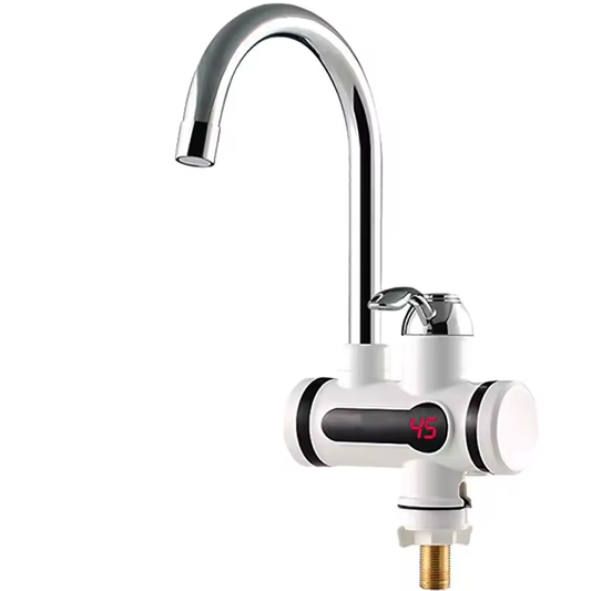 Robinet Electric cu Incalzire Instantanee a Apei, Afisaj Temperatura LED, Orizontal cu Montaj pe Chiuveta/Cada, Putere 3000 W, Apa Calda 30°C-60°C, Alb, Z007XDT Baterii de Bucatarie Default Title Alessandro Design