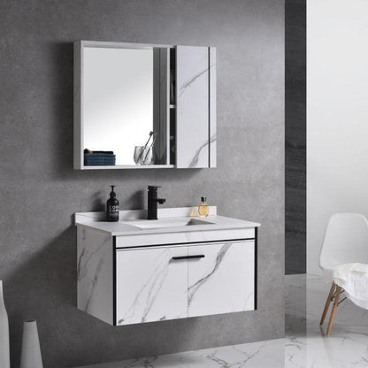 Set Mobilier pentru Baie CORFU, 80x48cm, 2 Piese, Negru si Alb Mobilier Baie Default Title Alessandro Design