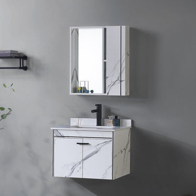 Set Mobilier pentru Baie CORFU, 60x48cm, 2 Piese, Negru si Alb