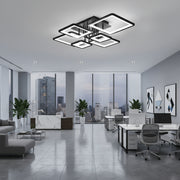 Lustra LED cu telecomanda ELLA 120W, 6 Patrate, lumina Rece/Calda/Neutra, Dimabila, Negru, Metal si Acril Lustre LED cu Telecomanda Default Title Alessandro Design