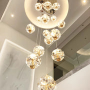 Candelabru Cristal LED KILKENNY Culmino, 144W, Lumina Neutra, Diametru 60cm, Auriu Candelabre Moderne Default Title Alessandro Design