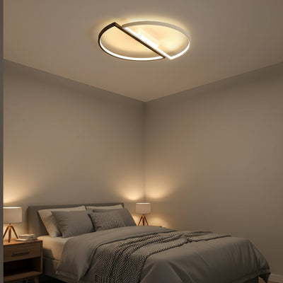 Lustra LED cu telecomanda VECTOR ARCUS 52W, 2 Elemente, lumina Rece/Calda/Neutra, Dimabila, Alb Negru, Metal