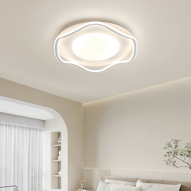 Lustra LED cu telecomanda MODERNO 77W, 2 Cercuri, lumina Rece/Calda/Neutra, Dimabila, Alb Lustre LED cu Telecomanda Default Title Alessandro Design