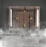 Oglinda LED cu Dulap AXEN 100x70 cm Alb Banda Verticala si Senzor Touch Oglinzi Dulap Default Title Alessandro Design