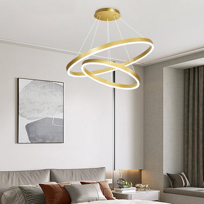 Lustra LED suspendata cu telecomanda CHRISTINE, 41W, 2 Cercuri, lumina Rece/Calda/Neutra, Dimabila, Auriu Lucios, Inaltime Reglabila Lustre LED cu Telecomanda Default Title Alessandro Design