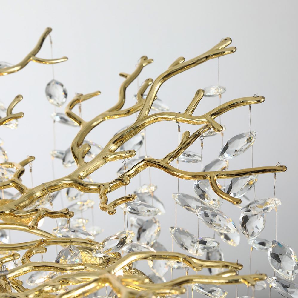 Candelabru Cristal WALTZ Rhapsody, 6x G9, Auriu, 45cm, Inaltime Reglabila, Metal si Cristal Candelabre Cristal Default Title Alessandro Design