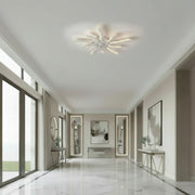Lustra LED Ventilator VIRTULA cu Telecomanda, 29W, D77cm, Lumina Rece/Neutra/Calda, Metal si Plastic, Alb