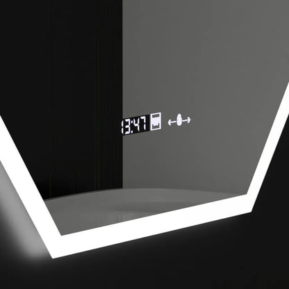 Oglinda LED Poligon, 60X80cm, Hexaluce Senzor MotionGlow Marcello, Sistem Dezaburire, Ceas & Termometru, Dimabila Oglinzi Marcello Default Title Alessandro Design