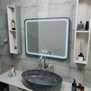 Oglinda LED Rectangulara 90x75cm EDGE Touch Sistem Dezaburire, Rama Neagra Oglinzi Korman E Default Title Alessandro Design