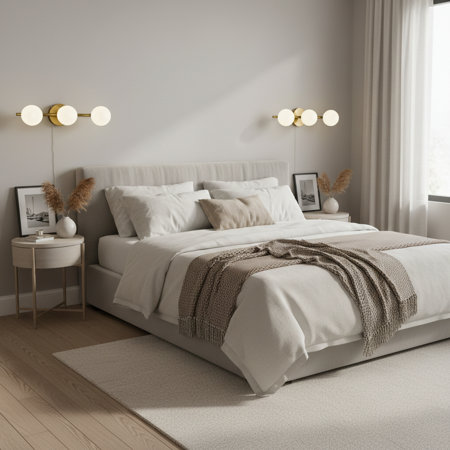 Lustra cristal ORI, 46cm, 3xG9, Globuri, Auriu
