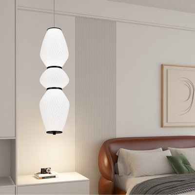 Lustra Suspendata LED cu Telecomanda, LUMA, Lumina Calda/Neutra/Rece, 3000K/4500K/6000K, Diametru 66 cm, Inaltime 65 cm, Alb, Plexiglas, Metal