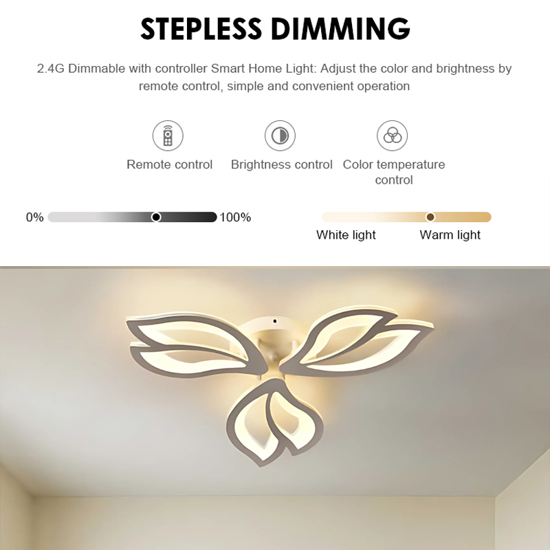 Lustra LED cu telecomanda LILY 40W, 3 Elemente, lumina Rece/Calda/Neutra, Dimabila, Alb Lustre LED cu Telecomanda Default Title Alessandro Design
