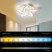 Lustra LED cu telecomanda LOTUS 54W, 5 Petale, lumina Rece/Calda/Neutra, Dimabila, Alb Lustre LED cu Telecomanda Default Title Alessandro Design