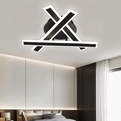 Lustra LED cu Telecomanda ZYRON Nobile, 62W, 40x5.5x10,Lumina Rece/Calda/Neutra, Dimabila, Negru, Metal, Plexiglas
