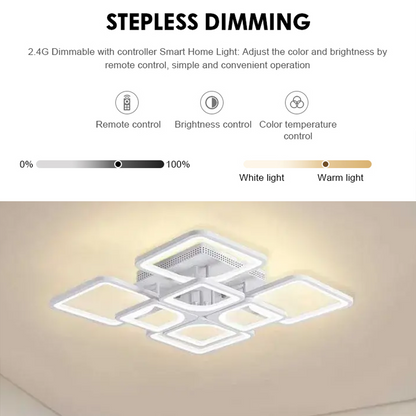 Lustra LED cu telecomanda ZOE 138W, 8 Patrate, lumina Rece/Calda/Neutra, Dimabila, Alb Lustre LED cu Telecomanda Default Title Alessandro Design