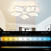 Lustra LED cu telecomanda TULIP 81W, 5 Petale, lumina Rece/Calda/Neutra, Dimabila, Alb Lustre LED cu Telecomanda Default Title Alessandro Design