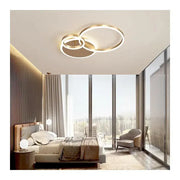 Lustra LED cu telecomanda MYRENE 110W, 2 Cercuri, lumina Rece/Calda/Neutra, Dimabila, Auriu Lustre LED cu Telecomanda Default Title Alessandro Design