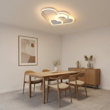 Lustra LED cu telecomanda AMI 48W, 3 Inimi, lumina Rece/Calda/Neutra, Dimabila, Alb Lustre LED cu Telecomanda Default Title Alessandro Design